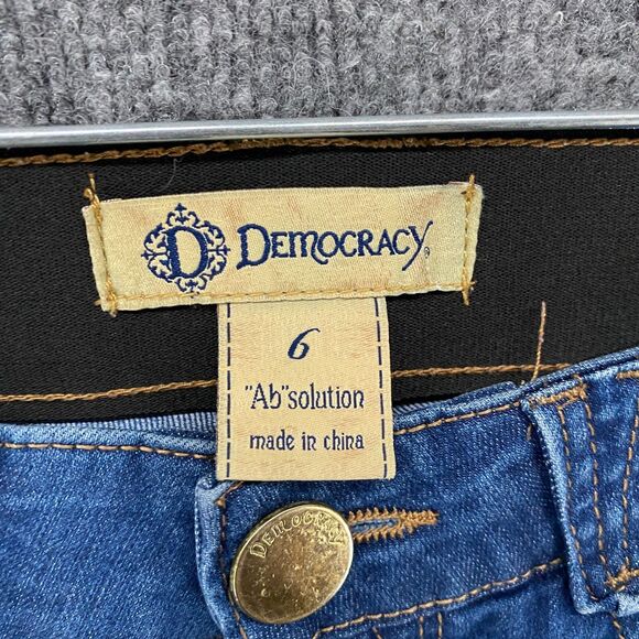Democracy Ab Solution Jeans Womens 6 Blue Mid Rise Elastic Waist Skinny Casual - Picture 6 of 9